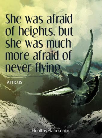 Citat for mental sygdom - Hun var bange for højder, men se var meget mere bange for aldrig at flyve.