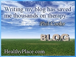 Insightful citat om mental sygdom - At skrive min blog har reddet tusinder for terapi.