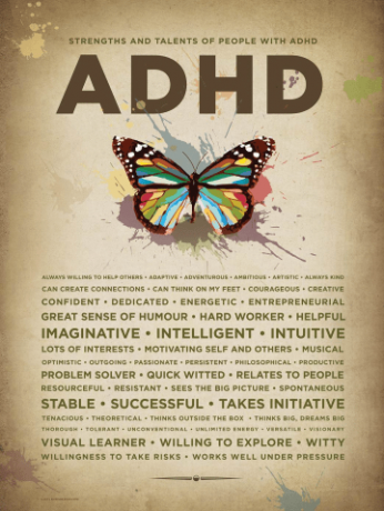Plakat til øget selvtillid hos børn, tweens og teenagere med ADHD